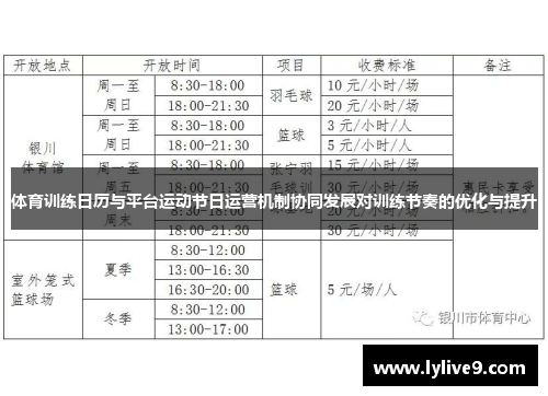 体育训练日历与平台运动节日运营机制协同发展对训练节奏的优化与提升